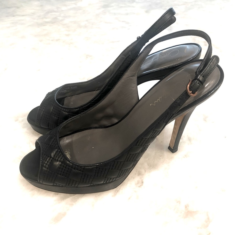 Cole Haan Nike Air Stephanie Black Quilted Slingback Pump